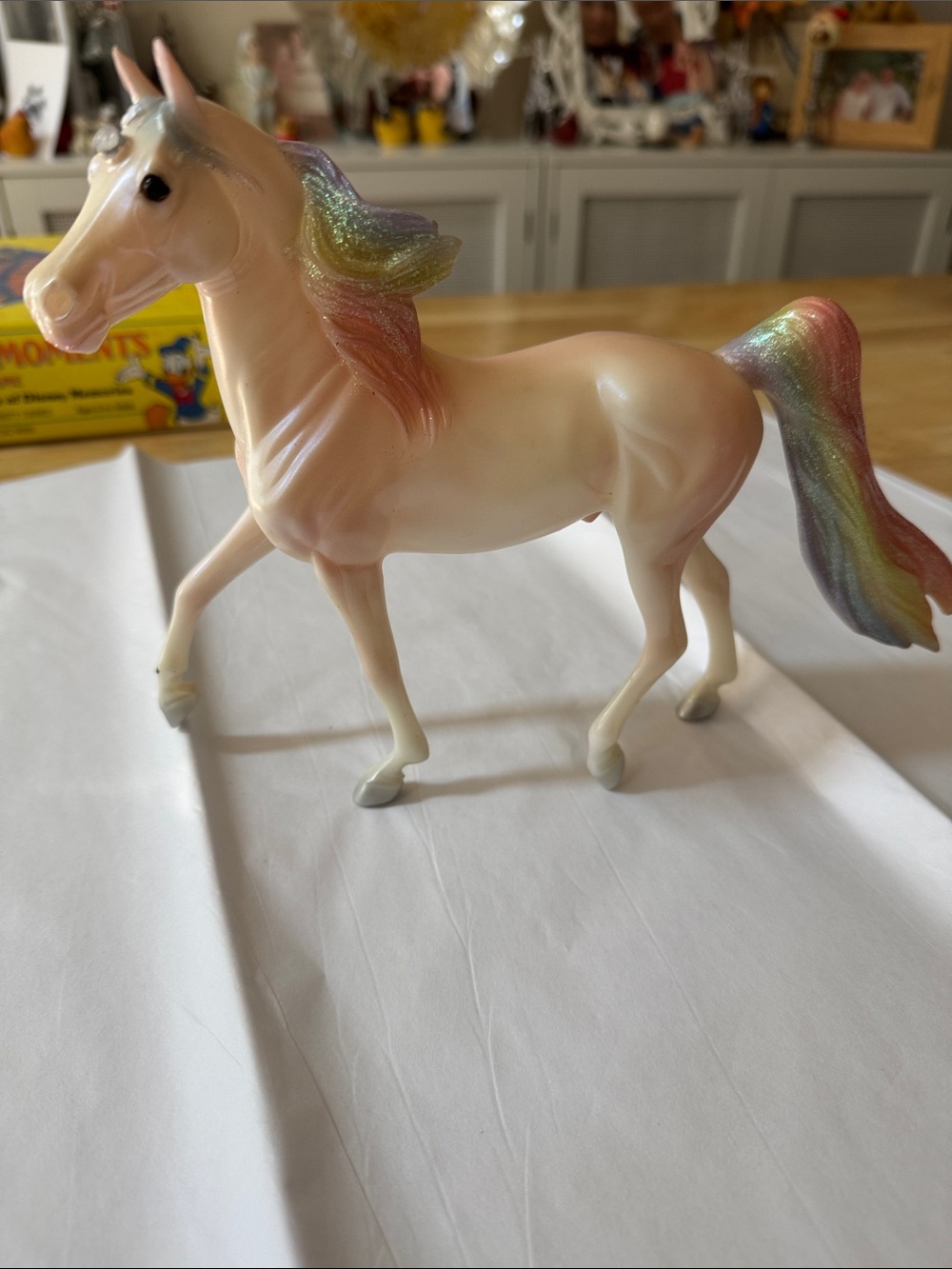 Pastel Rainbow unicorn Horse Toy Figurine, no horn
